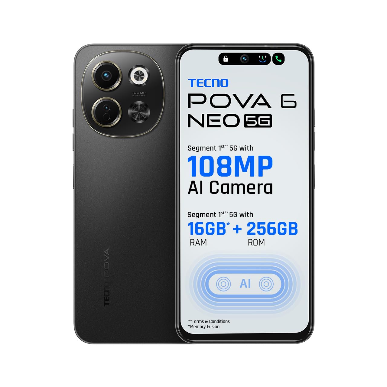 TECNO POVA 6 NEO 5G - TECNO smartphone with 6.8" display, 50MP + AI Lens
