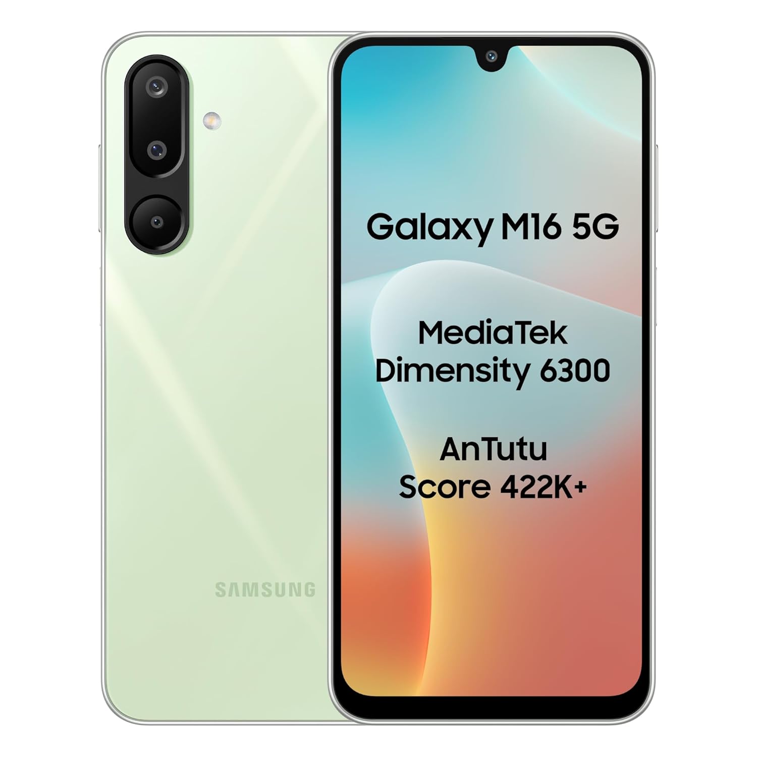 Samsung Galaxy M16 5G - Samsung smartphone with 6.7" display, Triple: 50MP (wide) + 5MP (ultrawide) + 2MP (depth)