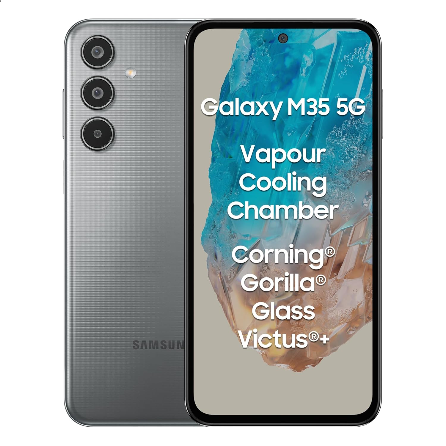 Samsung Galaxy M35 5G - Samsung smartphone with 6.6" display, Triple: 50 MP (f/1.8, wide, PDAF, OIS) + 8 MP (f/2.2, ultrawide) + 5 MP (f/2.4, macro)